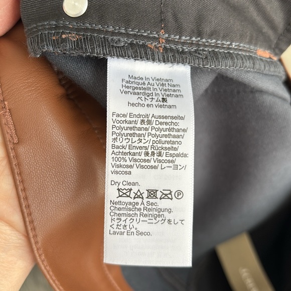 J Crew Faux Leather Slim Wide Leg Pants Womens Size 29 Brown - Picture 9 of 10